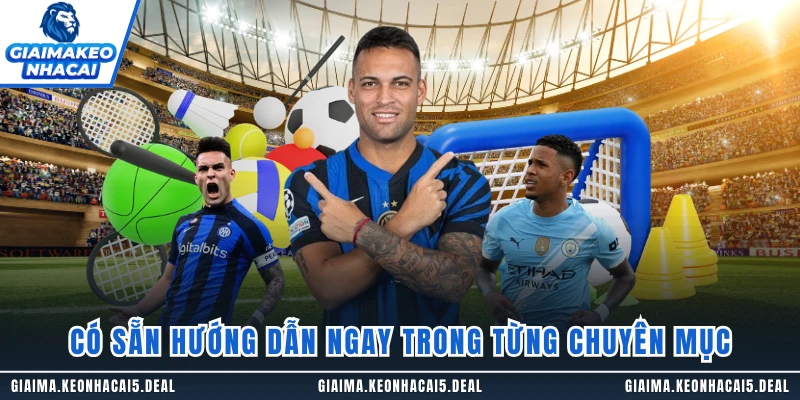 Có sẵn hướng dẫn ngay trong từng chuyên mục